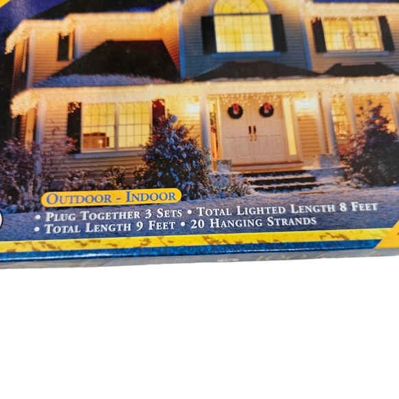 NIB Foremost 100 Icicle Add-a-Set White‎ Lights White Wire Christmas Lights - Picture 3 of 8